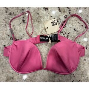 SER.O.YA Pink Silk Blend Bra Size L NWT Strappy Satin
